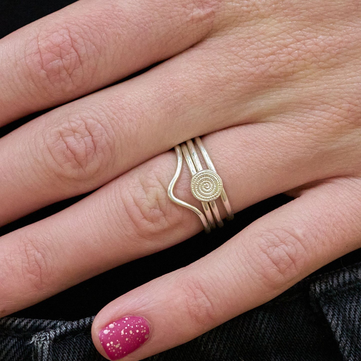 African handmade Mini Ndoro stacking ring made in Zimbabwe by the Zuri Collection