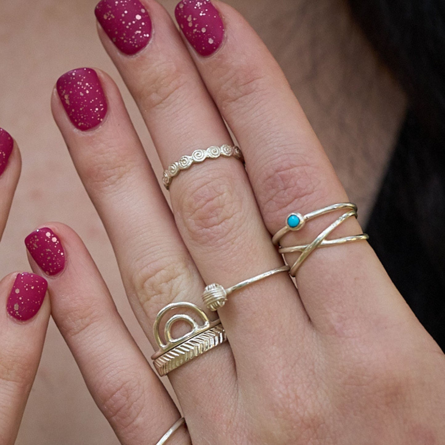 Sterling Silver Sunrise Stacking Ring Made in Zimbabwe