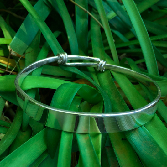 Sterling Silver Medical Alert Double Knot Adjustable Bangle