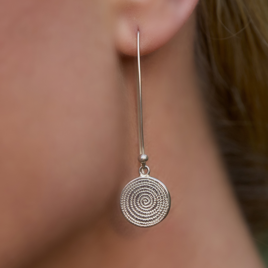 Ndoro Silver Drop Earrings, African Design