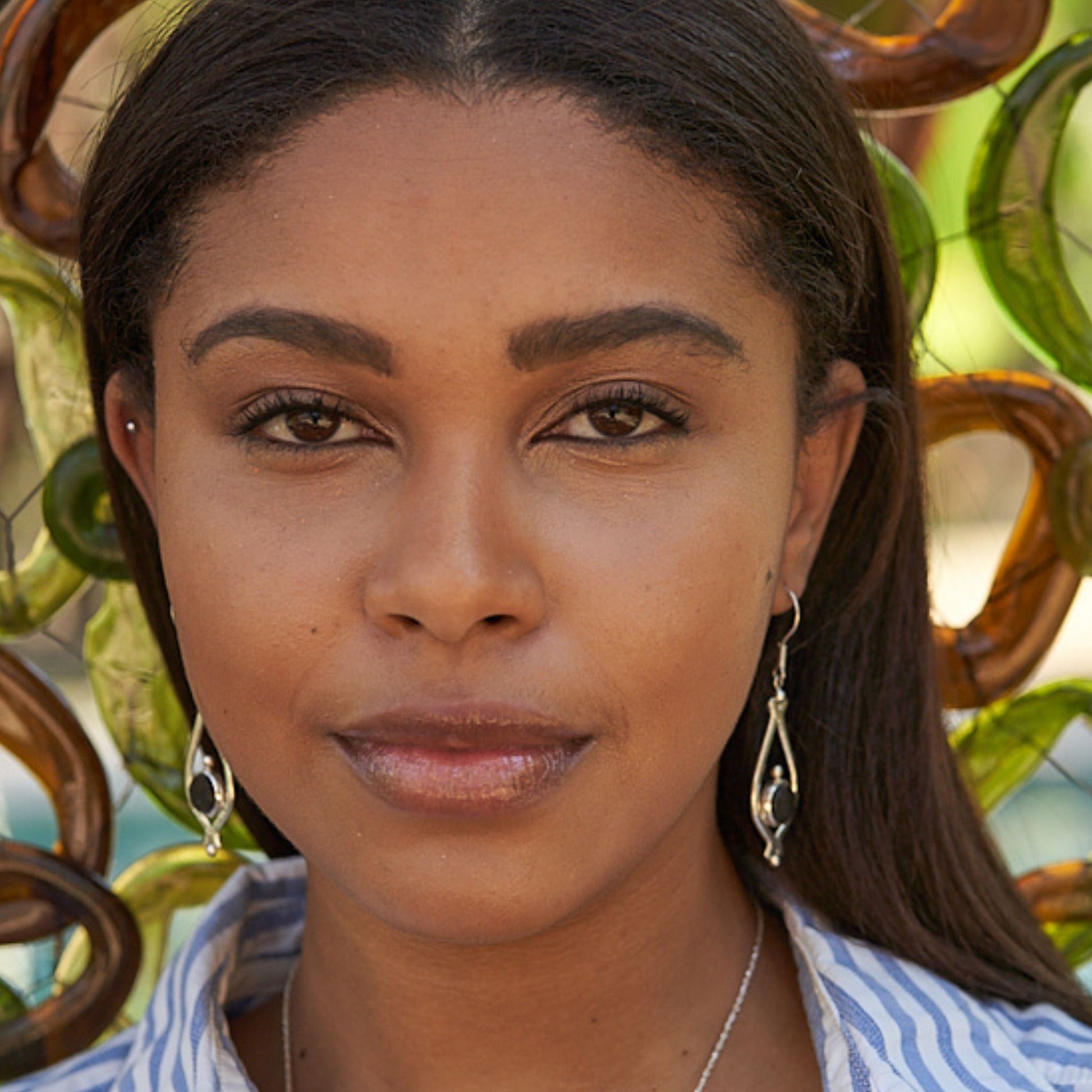 Silver Matobo Granite Earrings Made in Africa , French Hook Earrings, dangle earrings Made in Africa